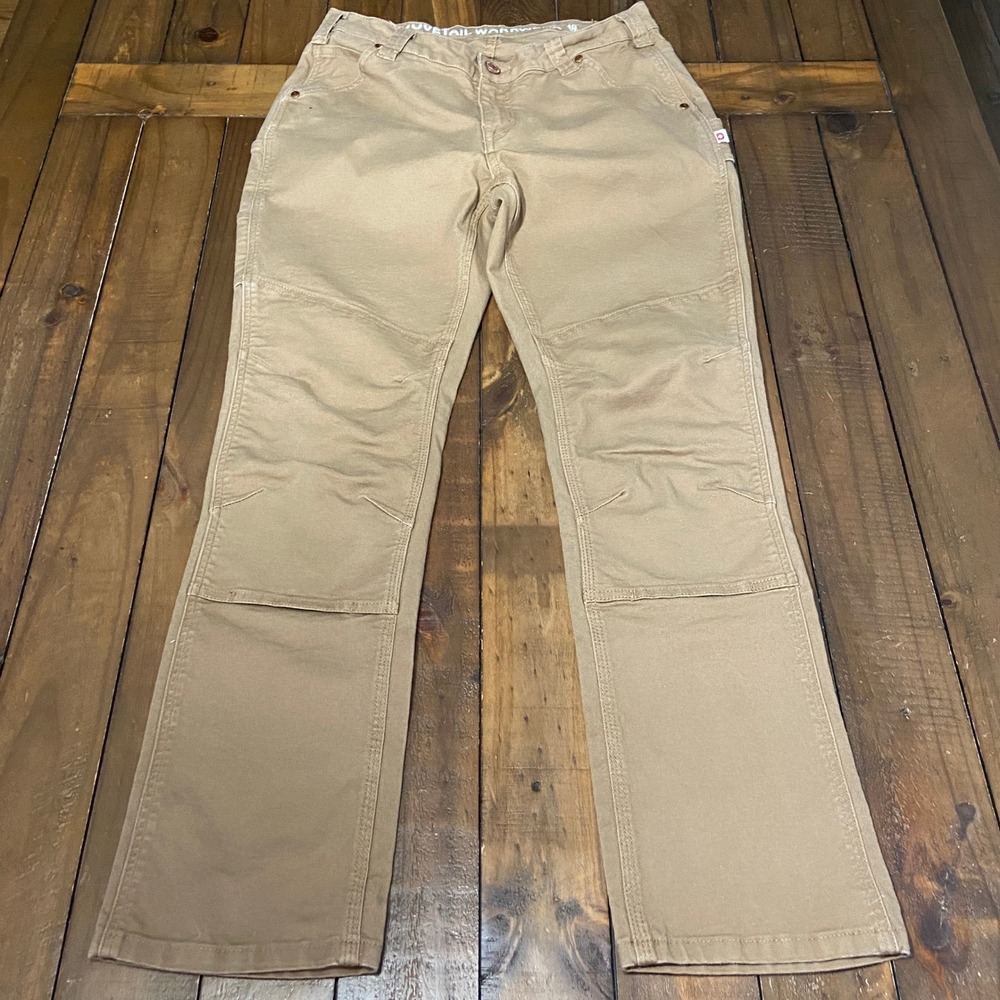 Dovetail Workwear Tori Tan Khaki Double Front Work Pants Size 10/30 DWS24F2C-210